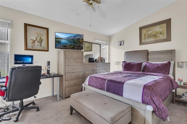 12140 Bruceton Way Unit 102, Orlando, FL 32828 - bedroom featuring vaulted ceiling, a ceiling fan, and carpet