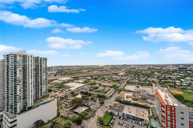 drone / aerial view featuring a city view