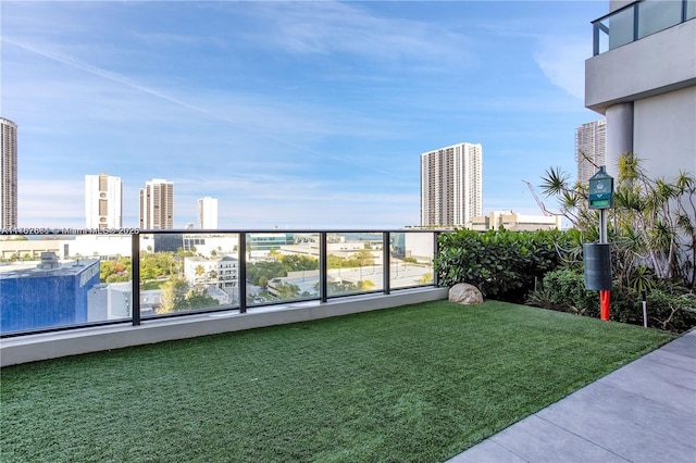 balcony with a city view