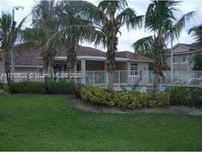 view of yard with fence