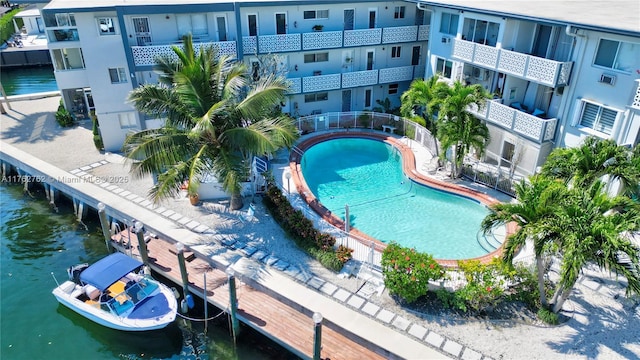 pool with a water view