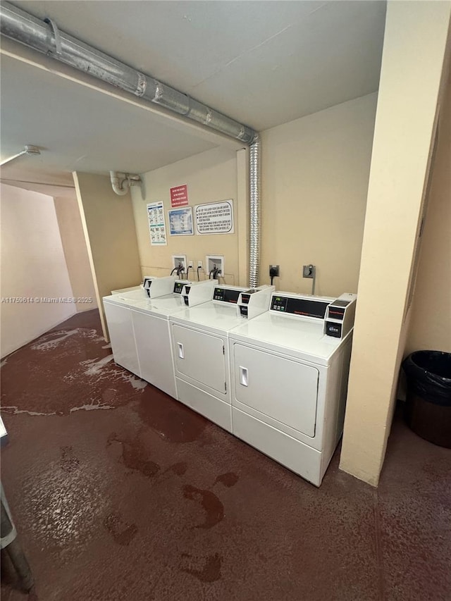 shared laundry area featuring washer and dryer