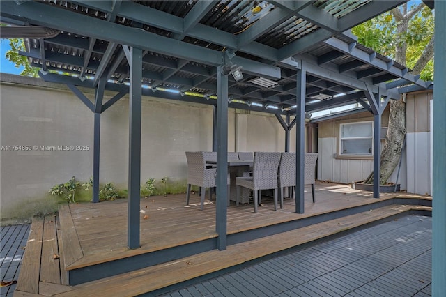 deck featuring outdoor dining space