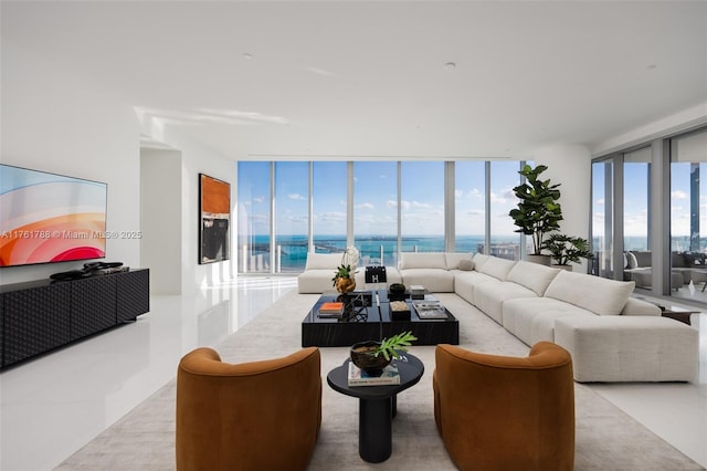 living area with a healthy amount of sunlight and expansive windows