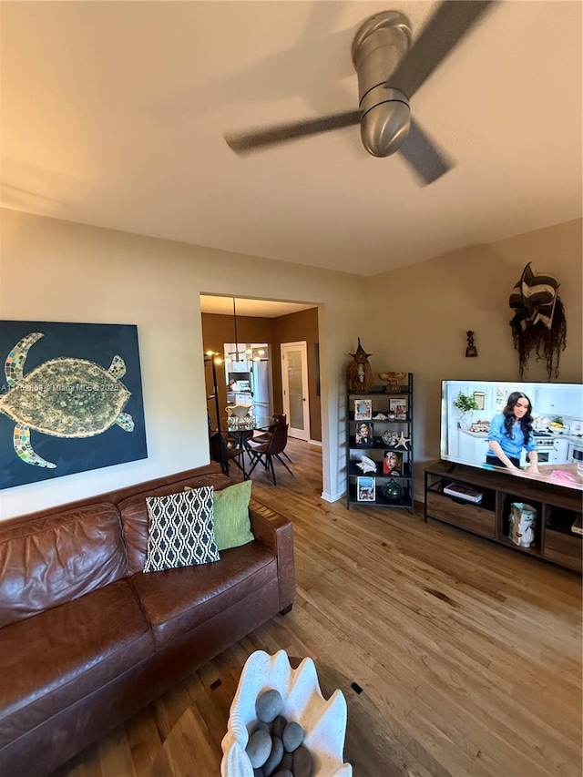 1600 Michigan Ave Unit 1, Miami Beach, FL 33139 - living area featuring wood finished floors and a ceiling fan