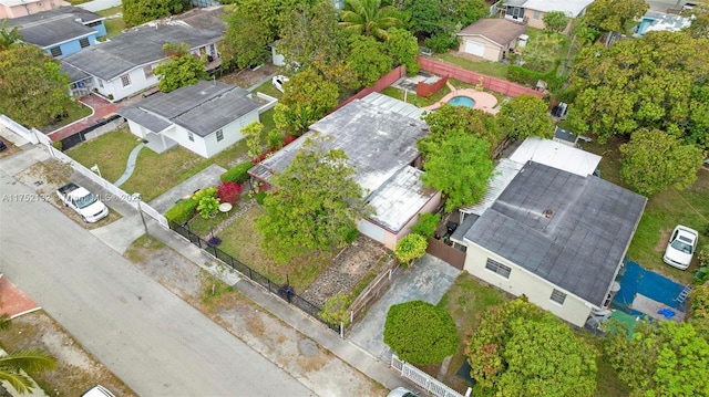 drone / aerial view featuring a residential view