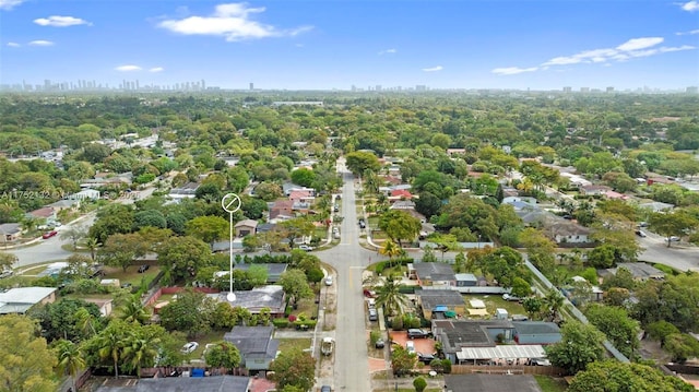 drone / aerial view with a city view