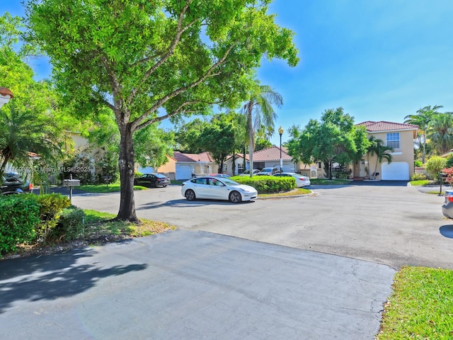 view of road with a residential view