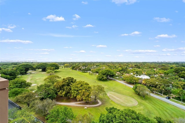 aerial view with view of golf course