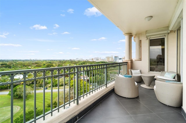 balcony with a city view