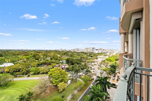 balcony featuring a city view