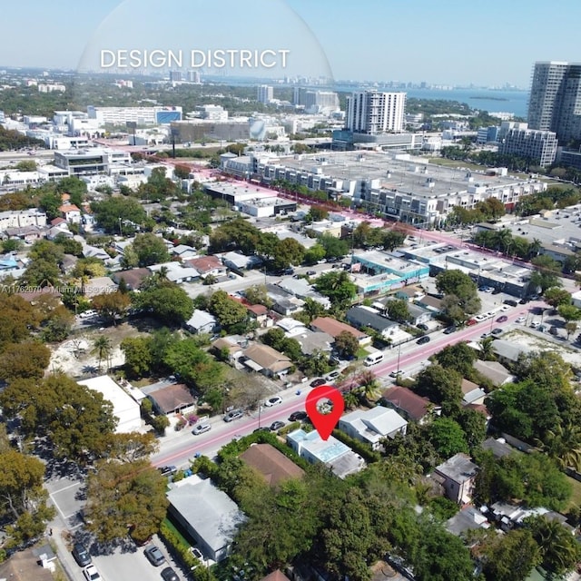 aerial view with a city view