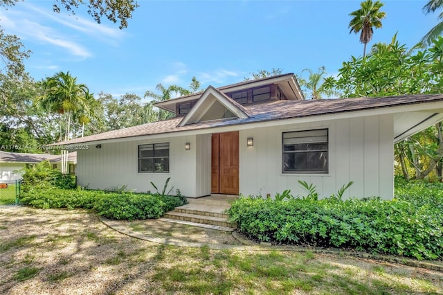 view of front of home with fence