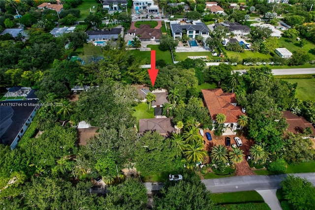 aerial view with a residential view