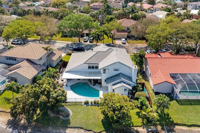 drone / aerial view featuring a residential view