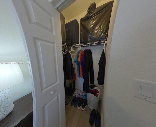 spacious closet featuring wood finished floors