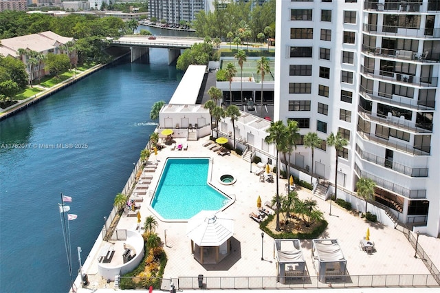 300 Three Islands Blvd Unit 518, Hallandale Beach, FL 33009 - community pool featuring a water view and a city view