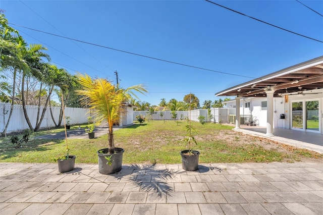 view of patio with a fenced backyard