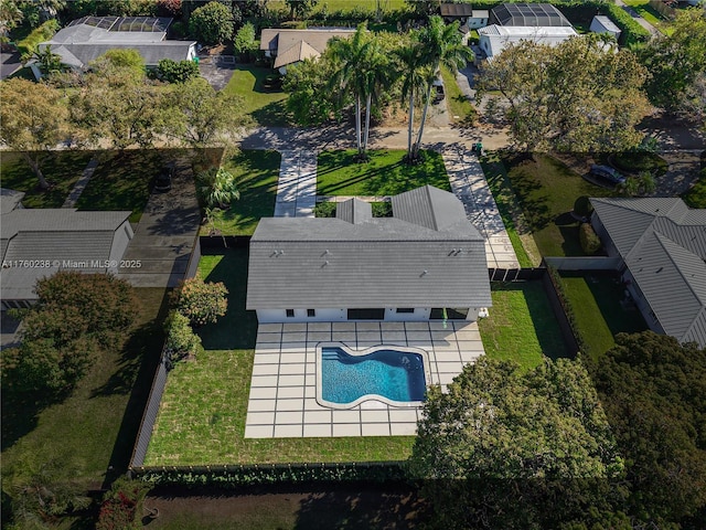 bird's eye view with a residential view