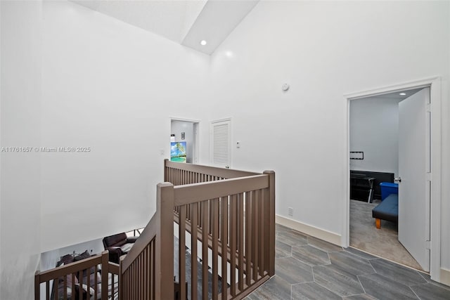 11696 NW 20th Dr Unit 11696, Coral Springs, FL 33071 - bedroom with light colored carpet, recessed lighting, baseboards, a ceiling fan, and high vaulted ceiling