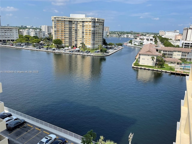 property view of water with a city view