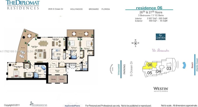 3535 S Ocean Dr Unit 2606, Hollywood, FL 33019 - property floor plan