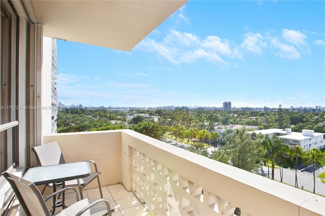 balcony featuring a city view