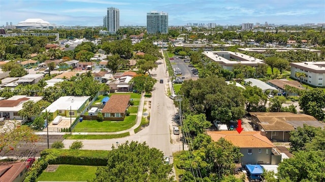 bird's eye view featuring a view of city