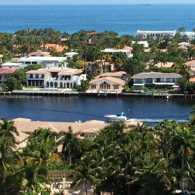 property view of water featuring a residential view