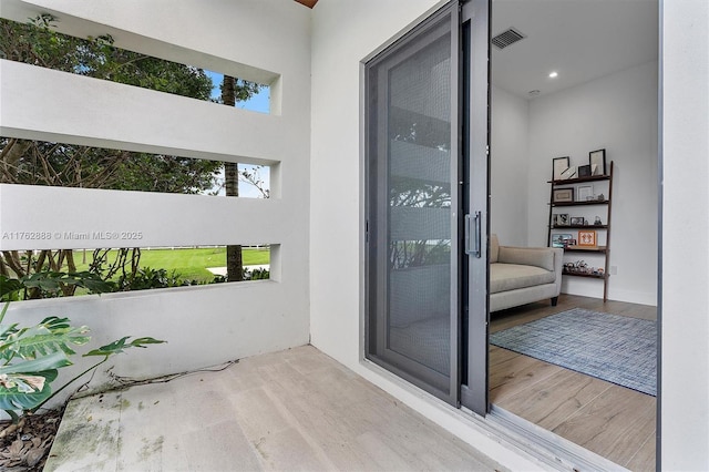 balcony with visible vents