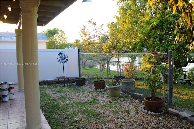 view of yard featuring a fenced backyard