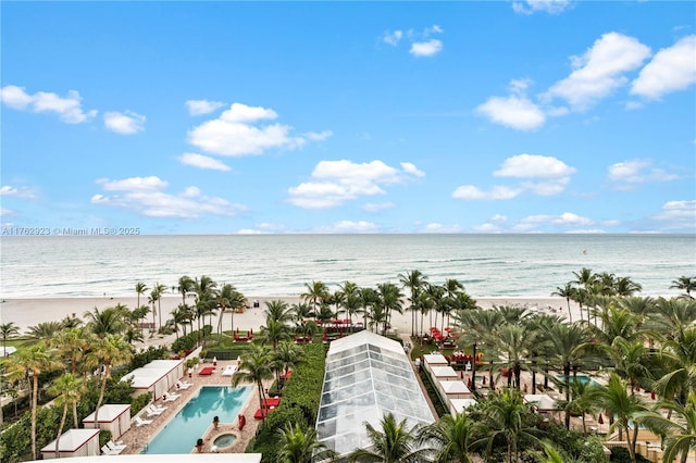 water view with a beach view