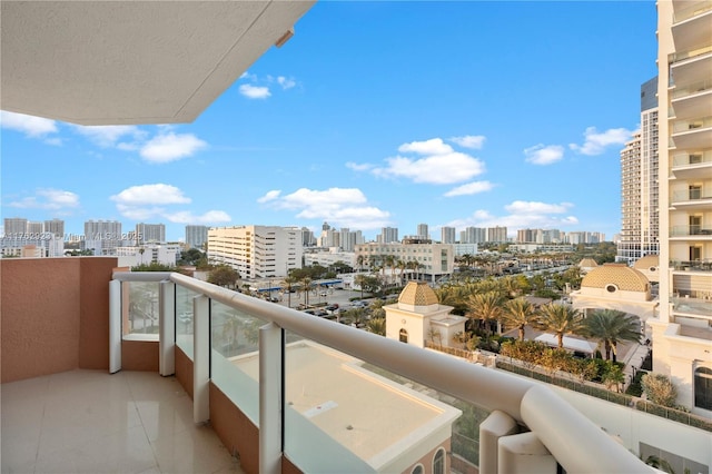 balcony with a view of city