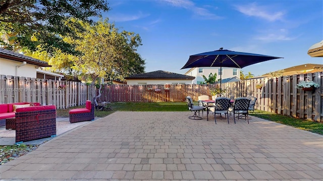 view of patio / terrace with a fenced backyard