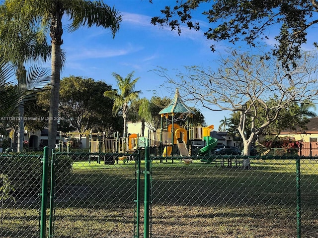 communal playground with fence