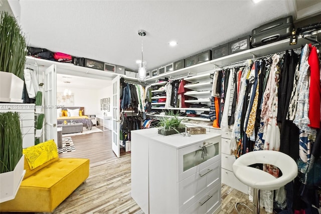 spacious closet featuring wood finished floors