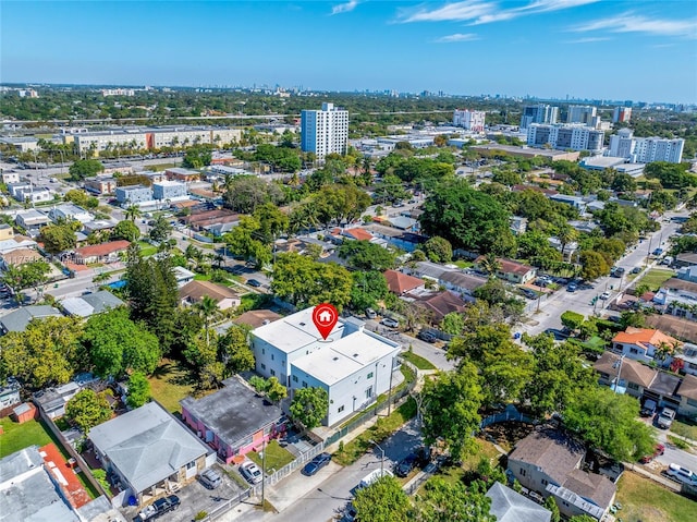 drone / aerial view with a view of city