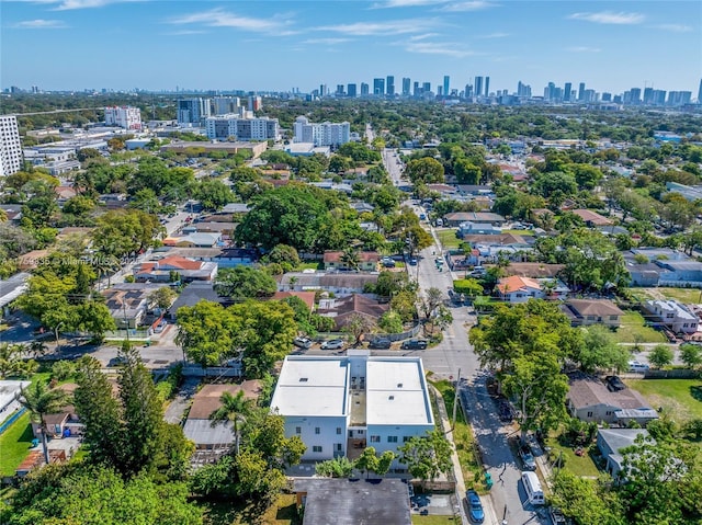 aerial view with a city view