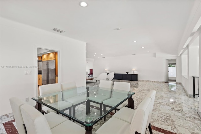 1690 Daytonia Rd, Miami Beach, FL 33141 - dining room featuring recessed lighting and marble tiled floors