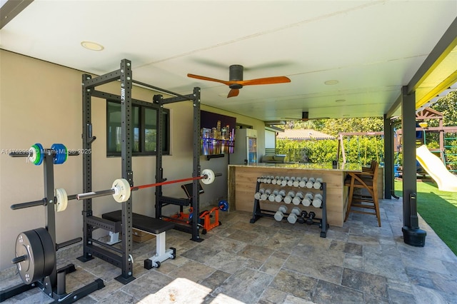 view of patio / terrace with a playground