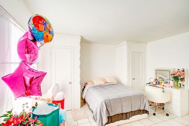 bedroom with tile patterned flooring