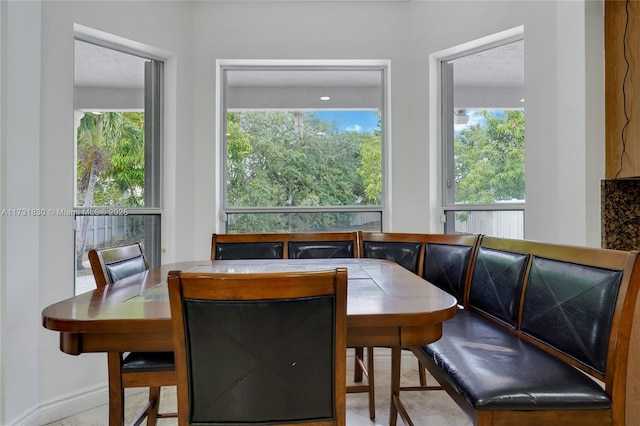 view of dining area