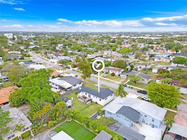 drone / aerial view with a residential view