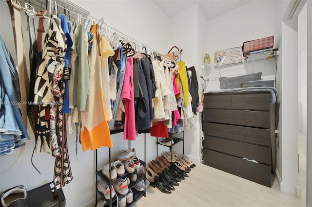 spacious closet featuring wood finished floors