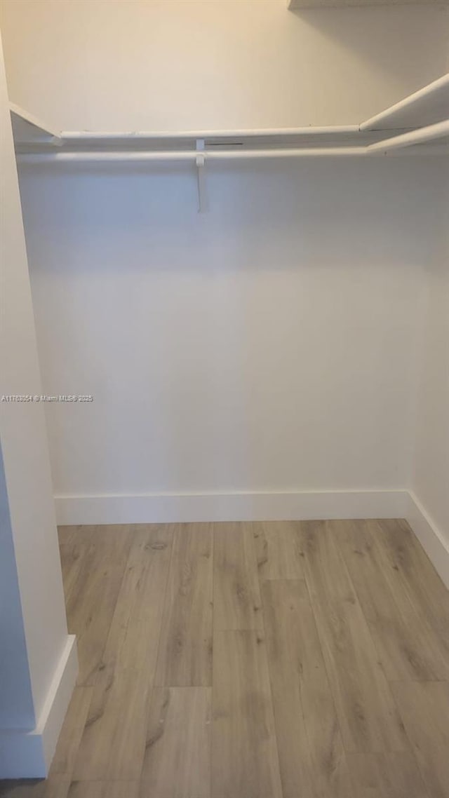 spacious closet featuring wood finished floors