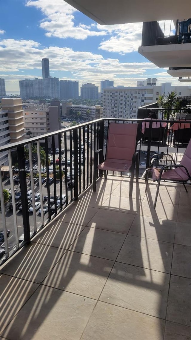 balcony with a view of city