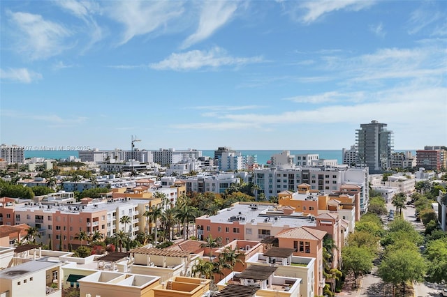 view of city with a water view