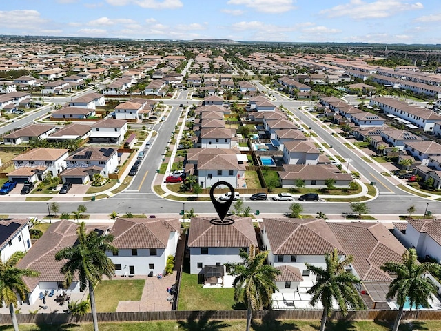 bird's eye view with a residential view