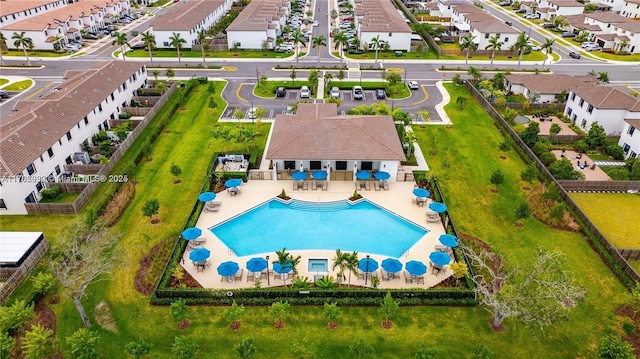 drone / aerial view featuring a residential view