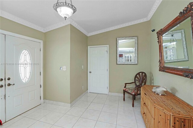 116 SW 135th Ave, Miami, FL 33184 - dining space with crown molding, an inviting chandelier, light tile patterned floors, french doors, and a textured ceiling